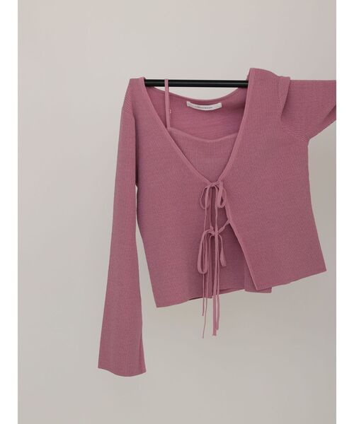 LAGUNAMOON（ラグナムーン）の「リボンデザインニットアンサンブル（アンサンブル・レディース・ライトグリーン/ホワイト/ピンク・FREE）」の3枚目の写真