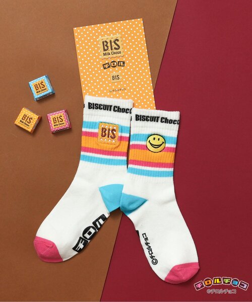 BREEZE(ブリーズ)の「チロルチョコ×ブリーズCHOCOソックス(キッズ~大人サイズ)(ソックス/靴下・キッズ・ブルー/オフホワイト/ブラック/ブラウン/レインボー・15 /18/21/24/27)」の2枚目の写真