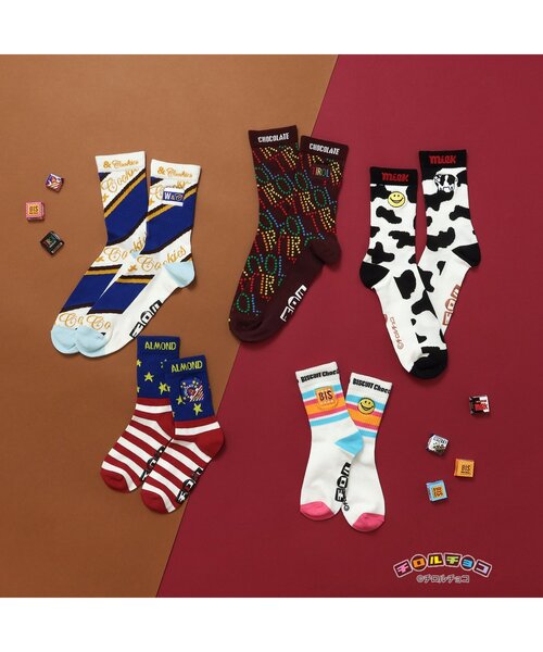 BREEZE(ブリーズ)の「チロルチョコ×ブリーズCHOCOソックス(キッズ~大人サイズ)(ソックス/靴下・キッズ・ブルー/オフホワイト/ブラック/ブラウン/レインボー・15 /18/21/24/27)」の7枚目の写真