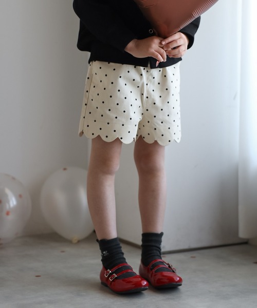 【3-10才対応】ハートポケットスカラップショートパンツ