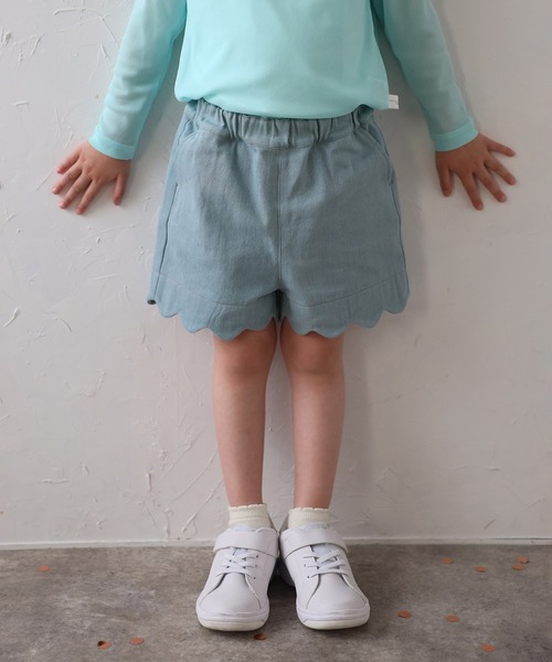 【3-10才対応】ハートポケットスカラップショートパンツ