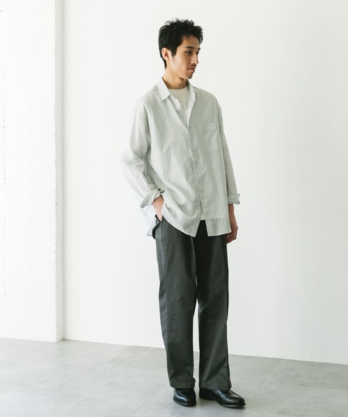 URBAN RESEARCH DOORS(アーバンリサーチドアーズ)の「シアーボイルストライプロングスリーブシャツ(シャツ/ブラウス・メンズ・ブルー系その他/グリーン系その他・LARGE/MEDIUM)」の9枚目の写真