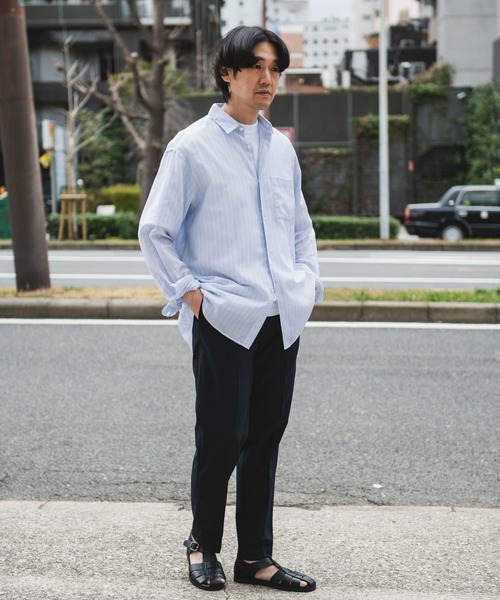 URBAN RESEARCH DOORS(アーバンリサーチドアーズ)の「シアーボイルストライプロングスリーブシャツ(シャツ/ブラウス・メンズ・ブルー系その他/グリーン系その他・LARGE/MEDIUM)」の13枚目の写真