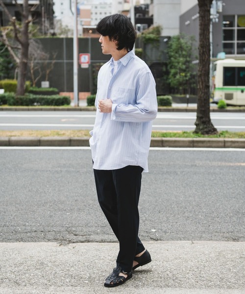 URBAN RESEARCH DOORS(アーバンリサーチドアーズ)の「シアーボイルストライプロングスリーブシャツ(シャツ/ブラウス・メンズ・ブルー系その他/グリーン系その他・LARGE/MEDIUM)」の14枚目の写真