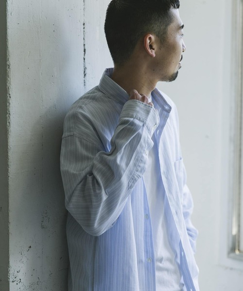 URBAN RESEARCH DOORS(アーバンリサーチドアーズ)の「シアーボイルストライプロングスリーブシャツ(シャツ/ブラウス・メンズ・ブルー系その他/グリーン系その他・LARGE/MEDIUM)」の16枚目の写真