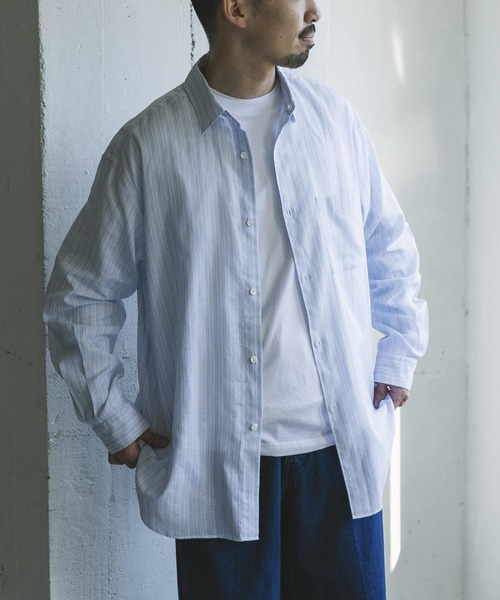 URBAN RESEARCH DOORS(アーバンリサーチドアーズ)の「シアーボイルストライプロングスリーブシャツ(シャツ/ブラウス・メンズ・ブルー系その他/グリーン系その他・LARGE/MEDIUM)」の18枚目の写真