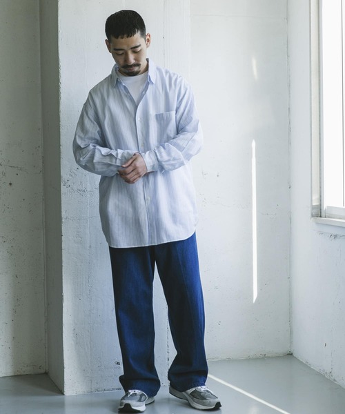 URBAN RESEARCH DOORS(アーバンリサーチドアーズ)の「シアーボイルストライプロングスリーブシャツ(シャツ/ブラウス・メンズ・ブルー系その他/グリーン系その他・LARGE/MEDIUM)」の22枚目の写真