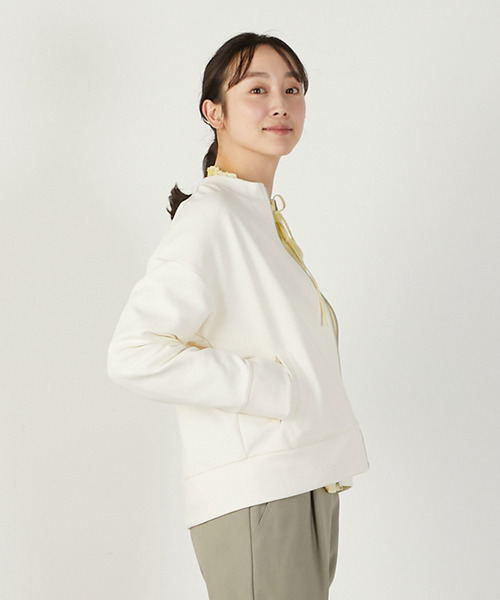 MELROSE claire（メルローズ クレール）の「【リップルジップアップカットブルゾン】（ブルゾン・レディース・ネイビー/アイボリー/杢グレー・FREE）」の6枚目の写真