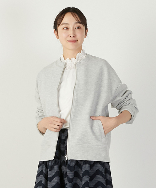 MELROSE claire（メルローズ クレール）の「【リップルジップアップカットブルゾン】（ブルゾン・レディース・ネイビー/アイボリー/杢グレー・FREE）」の15枚目の写真