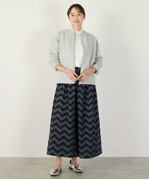 MELROSE claire（メルローズ クレール）の「【リップルジップアップカットブルゾン】（ブルゾン・レディース・ネイビー/アイボリー/杢グレー・FREE）」の16枚目の写真