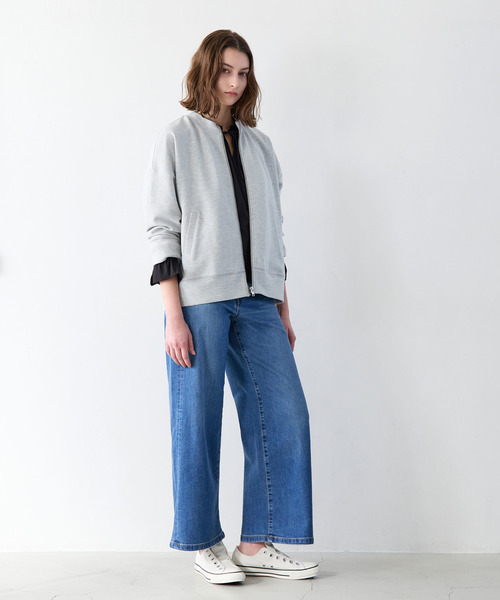MELROSE claire（メルローズ クレール）の「【リップルジップアップカットブルゾン】（ブルゾン・レディース・ネイビー/アイボリー/杢グレー・FREE）」の19枚目の写真