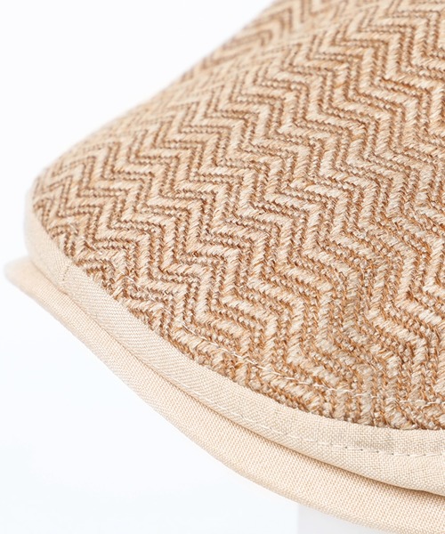 14+(イチヨンプラス)の「HERRINGBONE HANTING(ハンチング/ベレー帽・レディース・ブラック/ベージュ/グレー・M)」の9枚目の写真