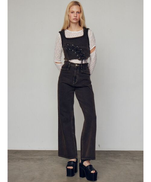 EMODA（エモダ）の「レースハングカットトップ（Tシャツ/カットソー・レディース・ホワイト/ブラック/ネイビー・FREE）」の17枚目の写真