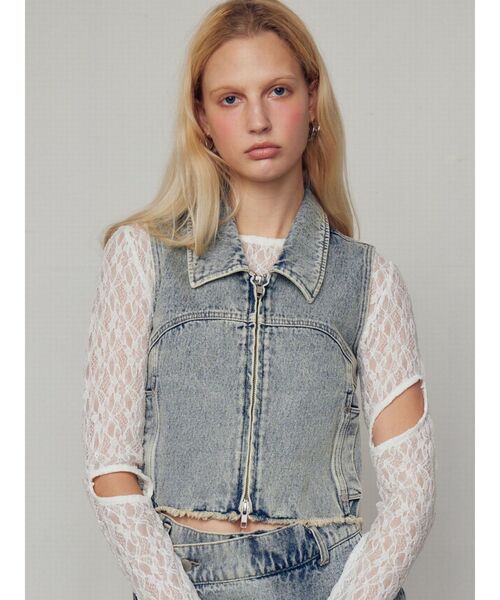 EMODA（エモダ）の「レースハングカットトップ（Tシャツ/カットソー・レディース・ホワイト/ブラック/ネイビー・FREE）」の18枚目の写真