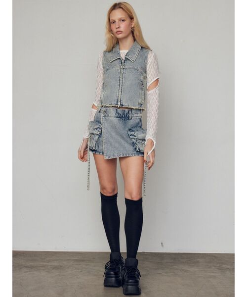 EMODA（エモダ）の「レースハングカットトップ（Tシャツ/カットソー・レディース・ホワイト/ブラック/ネイビー・FREE）」の19枚目の写真