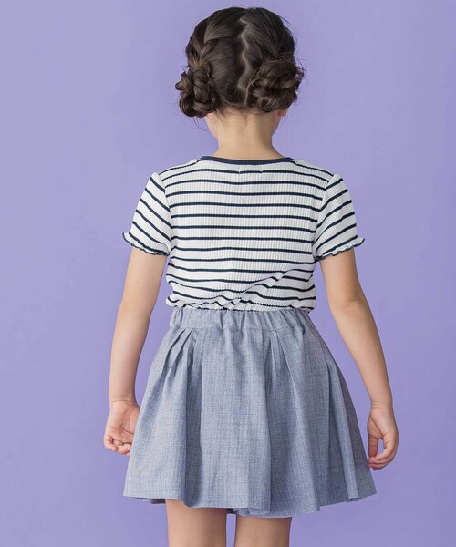 BeBe Petits Pois Vert（ベベプチポワヴェール）の「リブボーダーリボンポイントTシャツ(95~150cm)（Tシャツ/カットソー・キッズ・レッド系その他/ブルー系その他2・120cm/130cm/140cm/110cm）」の5枚目の写真