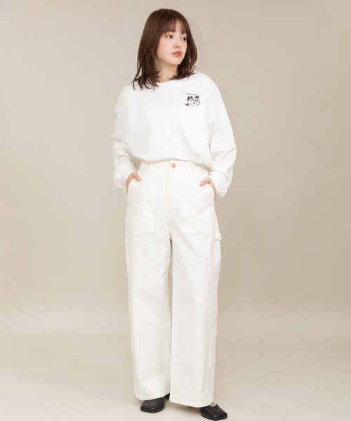 meeny miny（ミーニーマイニー）の「【meeny miny】〈CAT&BAKES 9456〉コラボ Bakeryパンツ（その他パンツ・レディース・ホワイト/ブラック/カーキ・MEDIUM/LARGE）」の17枚目の写真