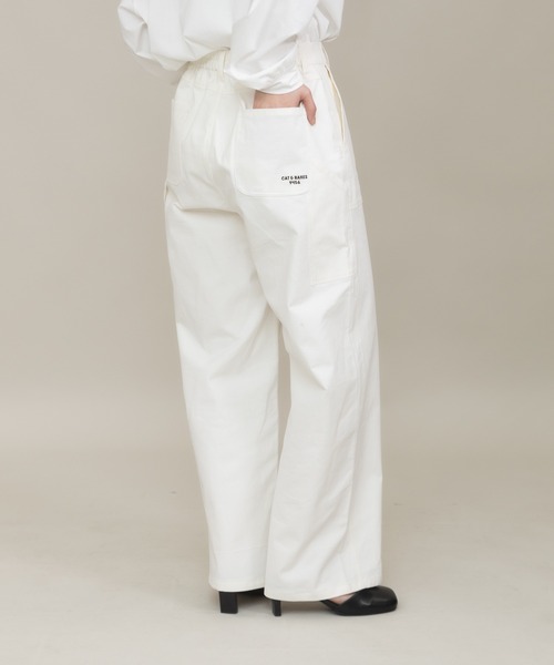 meeny miny（ミーニーマイニー）の「【meeny miny】〈CAT&BAKES 9456〉コラボ Bakeryパンツ（その他パンツ・レディース・ホワイト/ブラック/カーキ・MEDIUM/LARGE）」の15枚目の写真