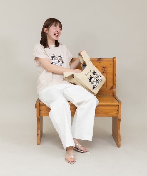 meeny miny（ミーニーマイニー）の「【meeny miny】〈CAT&BAKES 9456〉コラボ Bakeryパンツ（その他パンツ・レディース・ホワイト/ブラック/カーキ・MEDIUM/LARGE）」の19枚目の写真