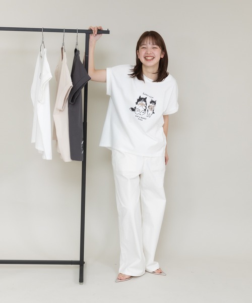 meeny miny（ミーニーマイニー）の「【meeny miny】〈CAT&BAKES 9456〉コラボ Bakeryパンツ（その他パンツ・レディース・ホワイト/ブラック/カーキ・MEDIUM/LARGE）」の18枚目の写真