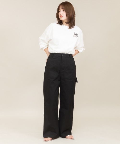 meeny miny（ミーニーマイニー）の「【meeny miny】〈CAT&BAKES 9456〉コラボ Bakeryパンツ（その他パンツ・レディース・ホワイト/ブラック/カーキ・MEDIUM/LARGE）」の14枚目の写真