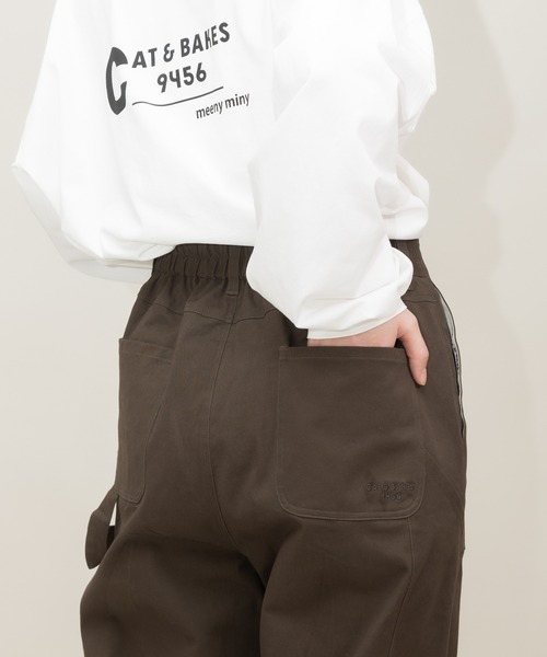 meeny miny（ミーニーマイニー）の「【meeny miny】〈CAT&BAKES 9456〉コラボ Bakeryパンツ（その他パンツ・レディース・ホワイト/ブラック/カーキ・MEDIUM/LARGE）」の8枚目の写真