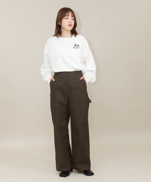 meeny miny（ミーニーマイニー）の「【meeny miny】〈CAT&BAKES 9456〉コラボ Bakeryパンツ（その他パンツ・レディース・ホワイト/ブラック/カーキ・MEDIUM/LARGE）」の11枚目の写真