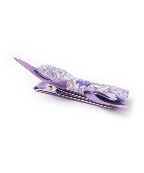Tartine et Chocolat（タルティーヌエショコラ）の「【日本製】【お揃い】リバティ(Aralia Pansy)タナローンヘアクリップ（ヘアゴム・キッズ・パープル系その他/ピンク系その他・FREE）」の6枚目の写真