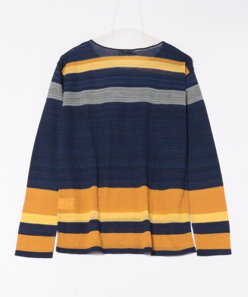 WHITE LINE（ホワイトライン）の「【8】【WHITE LINE（ホワイトライン）】ニットボーダークルーネック（ニット/セーター・メンズ・ネイビー・46）」の2枚目の写真