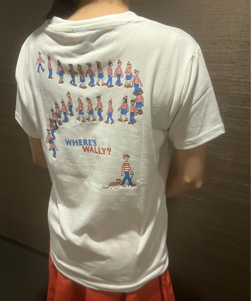ALWAYS GOOD TIME(オルウェイズグッドタイム)の「【Where's Wally/ウォーリーを探せ】天竺 BOXシルエット/WIDシルエット型 プリント/刺繍 半袖Tシャツ(Tシャツ/カットソー・レディース・ピンク/ホワイト系2/ホワイト系1/ネイビー/クリーム/サックスブルー/グレー/ブラック・L/M)」の2枚目の写真