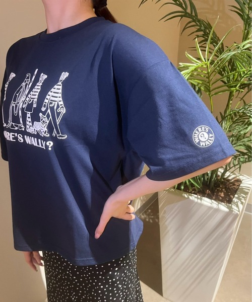 ALWAYS GOOD TIME(オルウェイズグッドタイム)の「【Where's Wally/ウォーリーを探せ】天竺 BOXシルエット/WIDシルエット型 プリント/刺繍 半袖Tシャツ(Tシャツ/カットソー・レディース・ピンク/ホワイト系2/ホワイト系1/ネイビー/クリーム/サックスブルー/グレー/ブラック・L/M)」の18枚目の写真