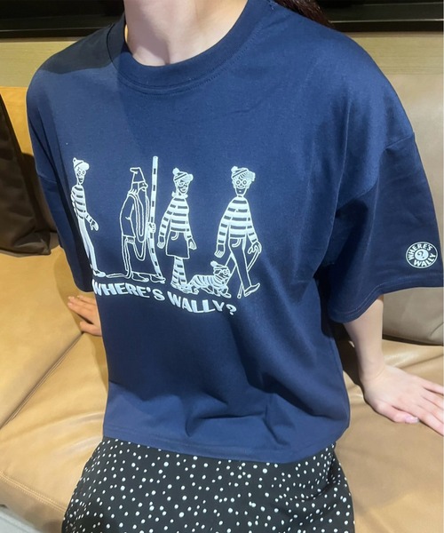 ALWAYS GOOD TIME(オルウェイズグッドタイム)の「【Where's Wally/ウォーリーを探せ】天竺 BOXシルエット/WIDシルエット型 プリント/刺繍 半袖Tシャツ(Tシャツ/カットソー・レディース・ピンク/ホワイト系2/ホワイト系1/ネイビー/クリーム/サックスブルー/グレー/ブラック・L/M)」の19枚目の写真