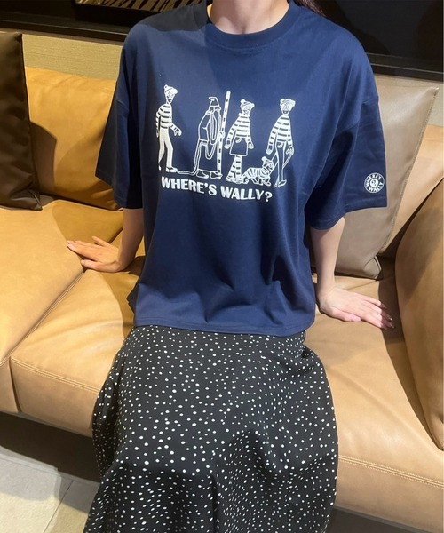 ALWAYS GOOD TIME(オルウェイズグッドタイム)の「【Where's Wally/ウォーリーを探せ】天竺 BOXシルエット/WIDシルエット型 プリント/刺繍 半袖Tシャツ(Tシャツ/カットソー・レディース・ピンク/ホワイト系2/ホワイト系1/ネイビー/クリーム/サックスブルー/グレー/ブラック・L/M)」の20枚目の写真