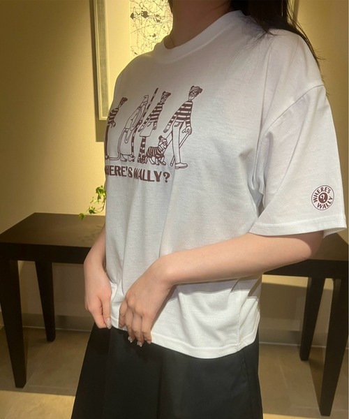 ALWAYS GOOD TIME(オルウェイズグッドタイム)の「【Where's Wally/ウォーリーを探せ】天竺 BOXシルエット/WIDシルエット型 プリント/刺繍 半袖Tシャツ(Tシャツ/カットソー・レディース・ピンク/ホワイト系2/ホワイト系1/ネイビー/クリーム/サックスブルー/グレー/ブラック・L/M)」の9枚目の写真