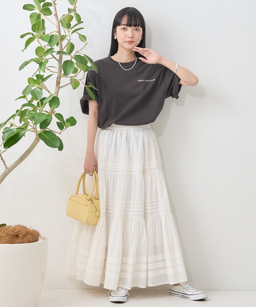 FREAK'S STORE（フリークスストア）の「インド ピンタック ティアードスカート（スカート・レディース・その他1/ブラック/オフホワイト・ﾌﾘ-）」の20枚目の写真