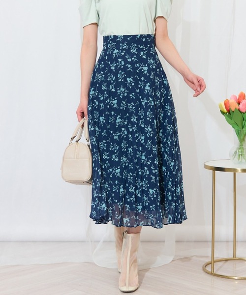 WILLSELECTION（ウィルセレクション）の「ランダムプリーツフラワースカート（スカート・レディース・ブルー/ネイビー/ピンク・FREE）」の2枚目の写真