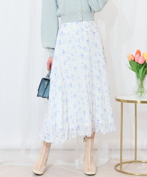 WILLSELECTION（ウィルセレクション）の「ランダムプリーツフラワースカート（スカート・レディース・ブルー/ネイビー/ピンク・FREE）」の3枚目の写真
