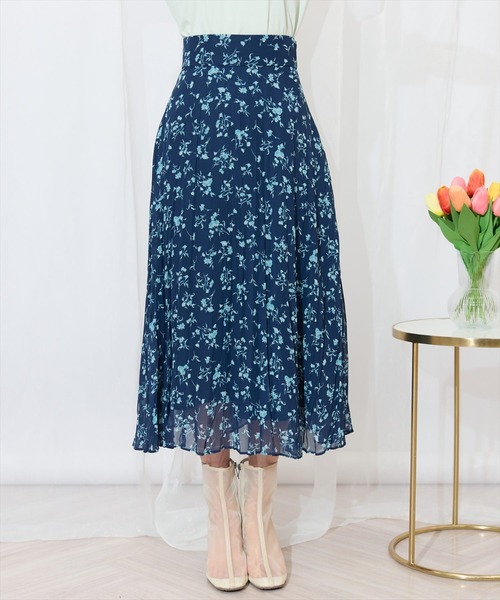 WILLSELECTION（ウィルセレクション）の「ランダムプリーツフラワースカート（スカート・レディース・ブルー/ネイビー/ピンク・FREE）」の5枚目の写真