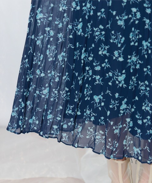 WILLSELECTION（ウィルセレクション）の「ランダムプリーツフラワースカート（スカート・レディース・ブルー/ネイビー/ピンク・FREE）」の9枚目の写真