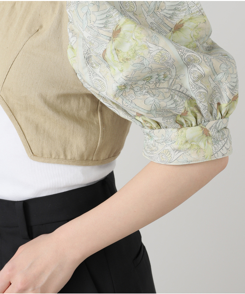 EDIT. FOR LULU(エディットフォールル)の「【DECO dequis 1985/デコ・デ・ピュイ】FLOWER GATHER SLEEVE VEST(シャツ/ブラウス・レディース・ベージュ・FREE)」の5枚目の写真