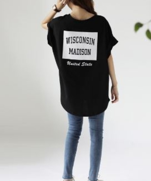 LETee(レティー)の「バックプリントロゴTシャツ(Tシャツ/カットソー・レディース・カーキ/ブラウン/グレー/ブラック/ホワイト・FREE)」の8枚目の写真