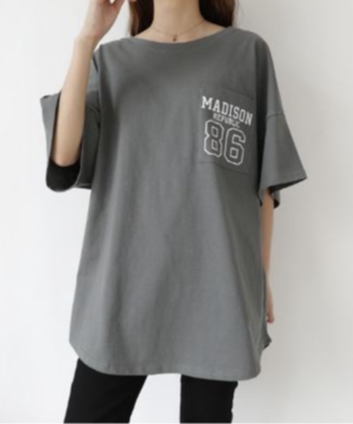 LETee(レティー)の「バックプリントロゴTシャツ(Tシャツ/カットソー・レディース・カーキ/ブラウン/グレー/ブラック/ホワイト・FREE)」の12枚目の写真