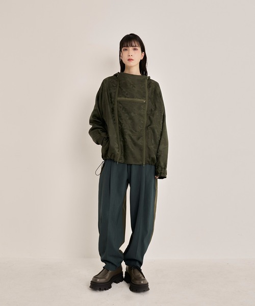 Nora Lily(ノラリリー)の「【Nora Lily】Shadow Camouflage Pattern Blouson(ナイロンジャケット・メンズ・カーキ/ホワイト/ネイビー・FREE)」の7枚目の写真
