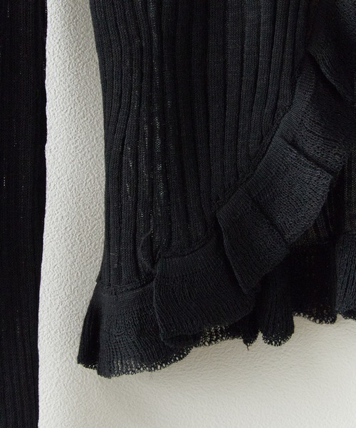 ROOPTOKYO（ループトウキョウ）の「薄手ニットカーディガン フリルボレロ（カーディガン/ボレロ・レディース・ブラック/ホワイト/パープル/ベージュ/イエロー/サックスブルー/ピンク・FREE）」の10枚目の写真