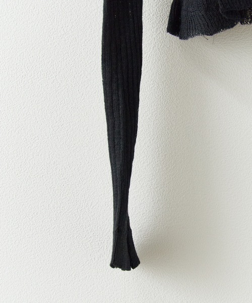 ROOPTOKYO（ループトウキョウ）の「薄手ニットカーディガン フリルボレロ（カーディガン/ボレロ・レディース・ブラック/ホワイト/パープル/ベージュ/イエロー/サックスブルー/ピンク・FREE）」の9枚目の写真