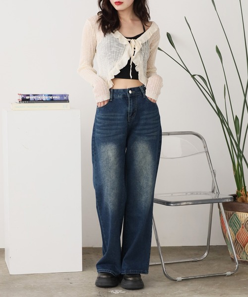 ROOPTOKYO（ループトウキョウ）の「薄手ニットカーディガン フリルボレロ（カーディガン/ボレロ・レディース・ブラック/ホワイト/パープル/ベージュ/イエロー/サックスブルー/ピンク・FREE）」の17枚目の写真