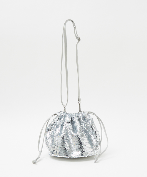 soeur（スール）の「SOEUR/スパンコールショルダーバッグ/スパンコールバッグ（ショルダーバッグ・レディース・チャコールグレー/シルバー/ブラック・フリー）」の3枚目の写真