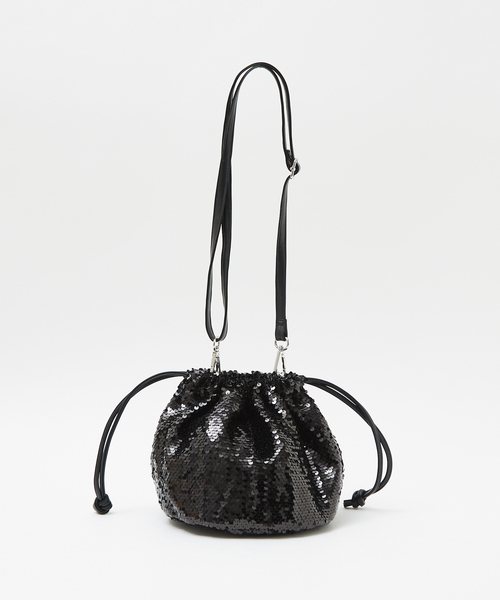 soeur（スール）の「SOEUR/スパンコールショルダーバッグ/スパンコールバッグ（ショルダーバッグ・レディース・チャコールグレー/シルバー/ブラック・フリー）」の6枚目の写真