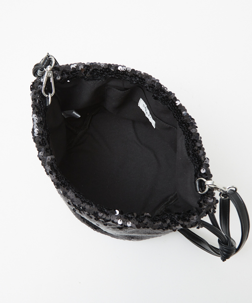 soeur（スール）の「SOEUR/スパンコールショルダーバッグ/スパンコールバッグ（ショルダーバッグ・レディース・チャコールグレー/シルバー/ブラック・フリー）」の11枚目の写真