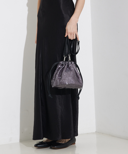 soeur（スール）の「SOEUR/スパンコールショルダーバッグ/スパンコールバッグ（ショルダーバッグ・レディース・チャコールグレー/シルバー/ブラック・フリー）」の16枚目の写真